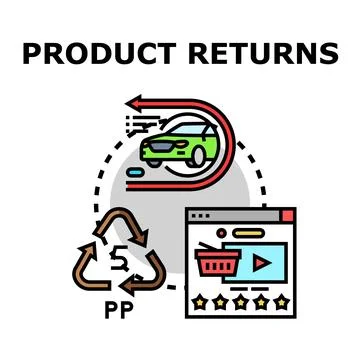 Product returns management in e commerce logistics process Stock Illustration