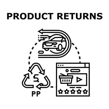Product returns management in e commerce logistics process Stock Illustration