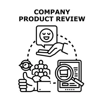 Product review concept evaluating customer feedback satisfaction Stock Illustration