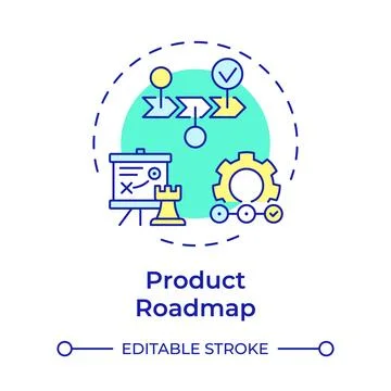 Product roadmap multi color concept icon Stock Illustration