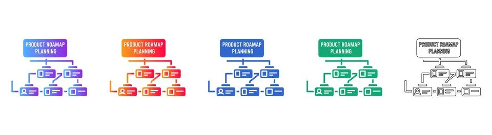 Product Roadmap Planning Flowchart 스톡 일러스트