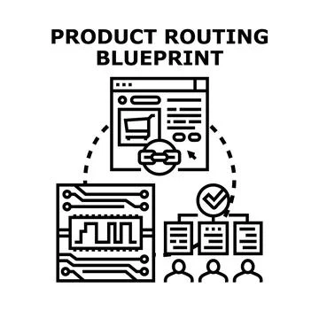 Product routing blueprint developing successful e commerce strategy Stock Illustration