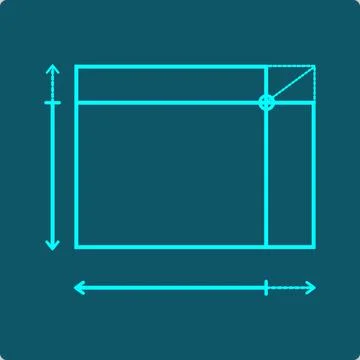 Product Rule Icon – Rectangle Area Split into du/dv Strips Stock Illustration