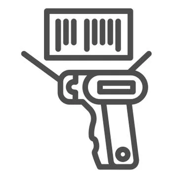 Product scanner and barcode line icon, market concept, bar code with laser Stock-Illustration
