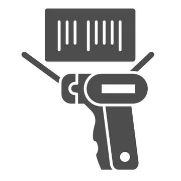 Product scanner and barcode solid icon, market concept, bar code with laser Stock-Illustration