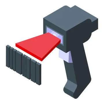 Product scanner icon isometric vector. Barcode scanner Illustrazione stock