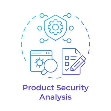 Product security analysis blue gradient concept icon Stock Illustration