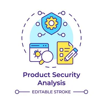 Product security analysis multi color concept icon Stock Illustration