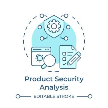 Product security analysis soft blue concept icon Stock Illustration