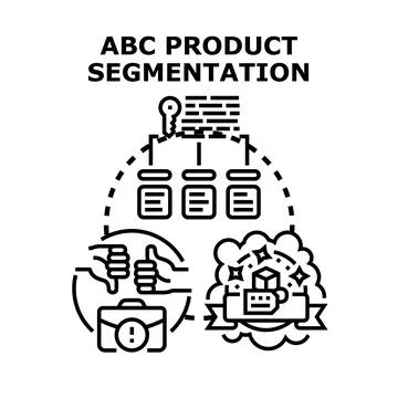 Product segmentation analysis identifying valuable market categories Stock Illustration