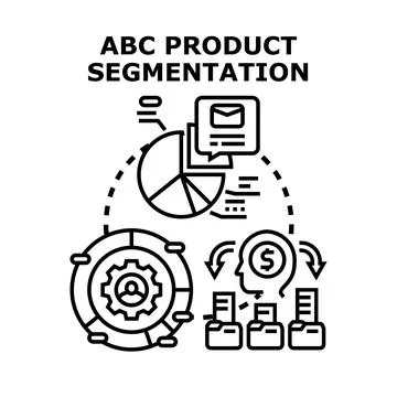 Product segmentation process analyzing target market data Stock Illustration