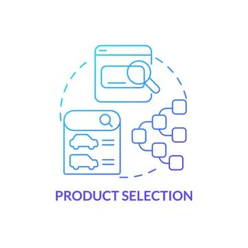 Product selection blue gradient concept icon Stock Illustration