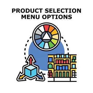 Product selection menu options concept developing new items イラスト素材