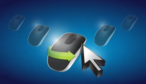 Product selection wireless computer mouse isolated on white background Stock Illustration