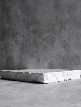 Product setting podium rough stone slab, marble counter concrete floorl and s Illustrazione stock