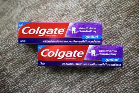Product shot of Colgate  Toothpaste. Stock Photos
