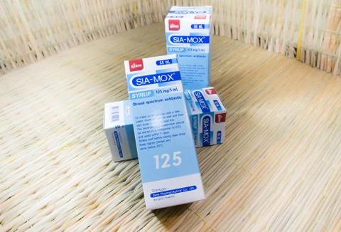 Product shot of  Sia-Mox Amoxicillin Syrup Medicine Stock Photos