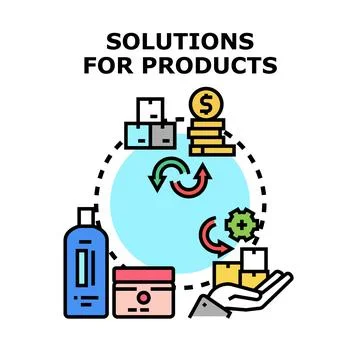 Product solutions development and supply chain management Stockillustratie