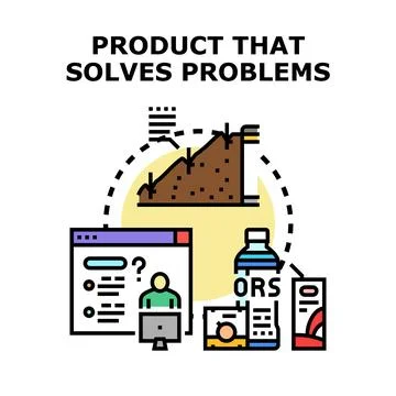 Product solving problem and finding solution concept Stockillustratie