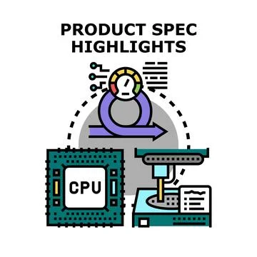 Product spec highlights with agile development concept Stock Illustration