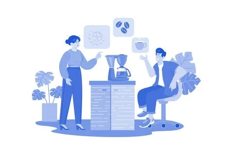 Product specialist resolves issues with product usage. Stock Illustration