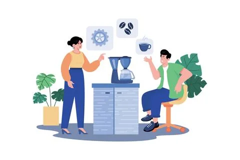 Product specialist resolving customer issues related to product usage or fe.. Stock Illustration