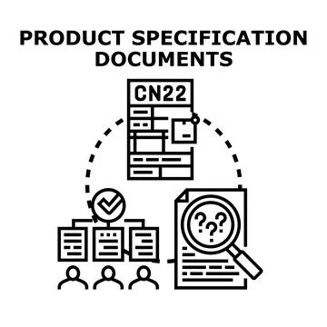 Product specification documents reviewing and approval process Stock Illustration