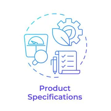 Product specifications blue gradient concept icon Stock Illustration