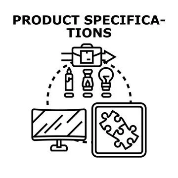 Product specifications concept developing digital solution Stock Illustration
