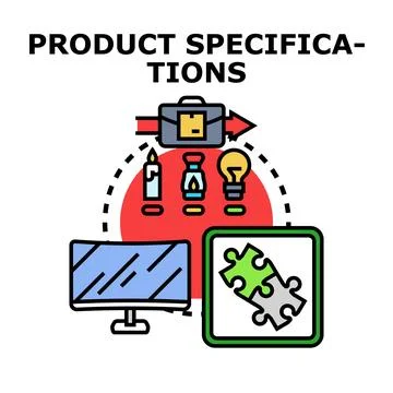 Product specifications concept developing digital solution Stock Illustration