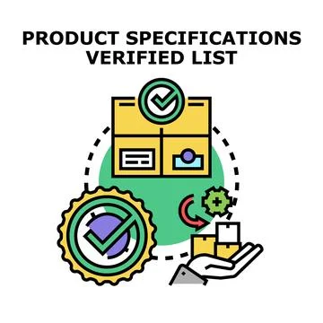 Product specifications verified list concept illustration Stock Illustration