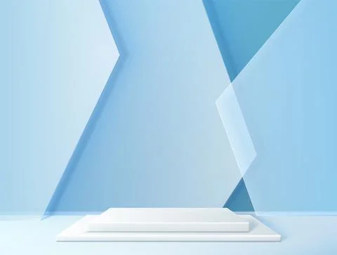 Product stand background. Realistic empty platform for goods display and museum Stock Illustration