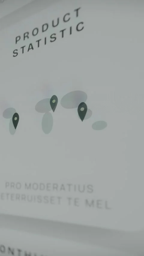 Product Statistic title and map pointer icons, data visualization 動画素材 333855371