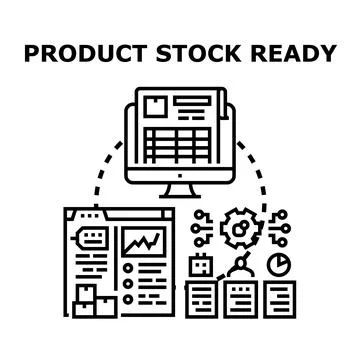 Product stock ready process management system Stock Illustration