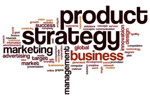 Product strategy word cloud Illustrazione stock