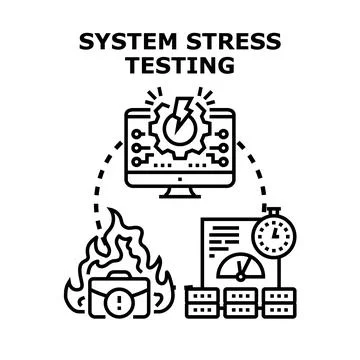 Product stress testing evaluating system performance and reliability 库存插图