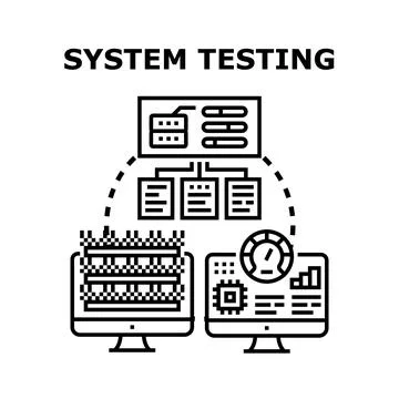 Product system testing and software quality assurance concept Stock Illustration