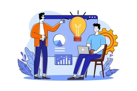 Product team generating creative idea Stock Illustration