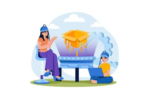 Product team generating creative idea Illustrazione stock