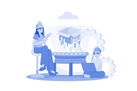 Product Team Generating Creative Idea Stock Illustration