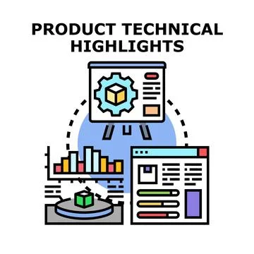 Product technical highlights concept vector illustration Stock Illustration