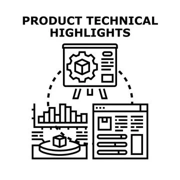 Product technical highlights concept vector illustration Stock Illustration