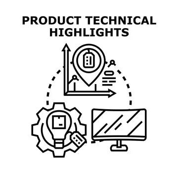 Product technical highlights vector illustration concept Illustration