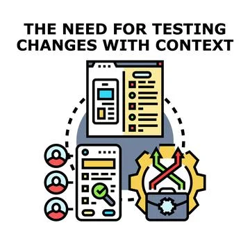 Product testing and development process concept Illustrazione stock