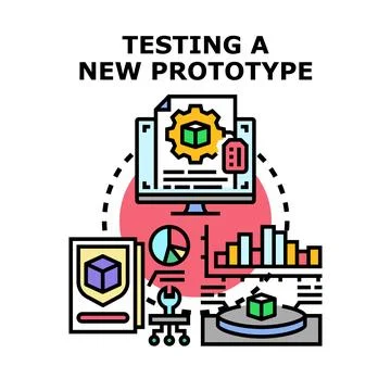 Product testing and development process concept designing Illustrazione stock