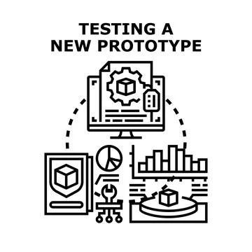 Product testing and development process concept designing Illustrazione stock