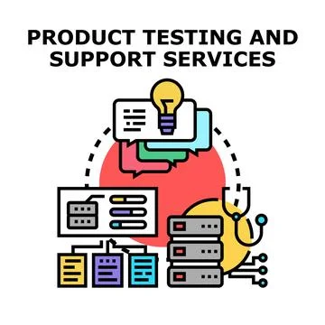 Product testing and support services concept illustrating quality assurance Illustrazione stock