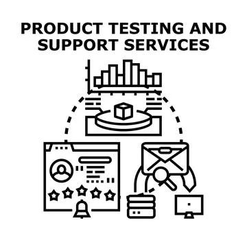 Product testing and support services development concept vector Stock Illustration