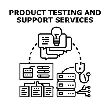 Product testing and support services concept illustrating quality assurance 库存插图