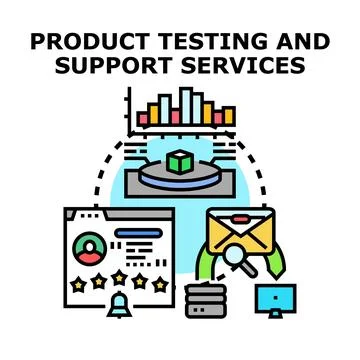 Product testing and support services development concept vector Stock Illustration
